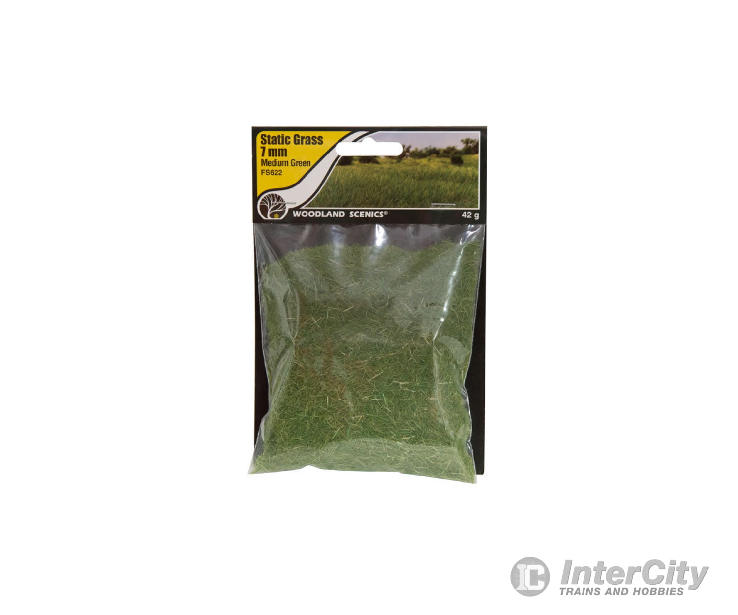 Woodland Scenics 622 Static Grass - Field System Medium Green 1/4’ 7Mm Fibers & Applicators