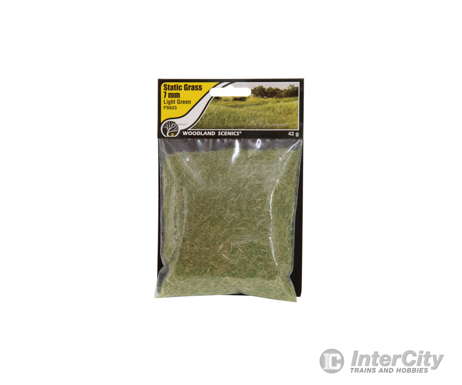 Woodland Scenics 623 Static Grass - Field System Light Green 1/4’ 7Mm Fibers & Applicators