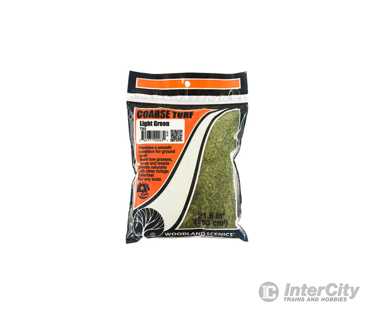Woodland Scenics 63 Coarse Turf - Light Green (12 Oz) Flock & Turf