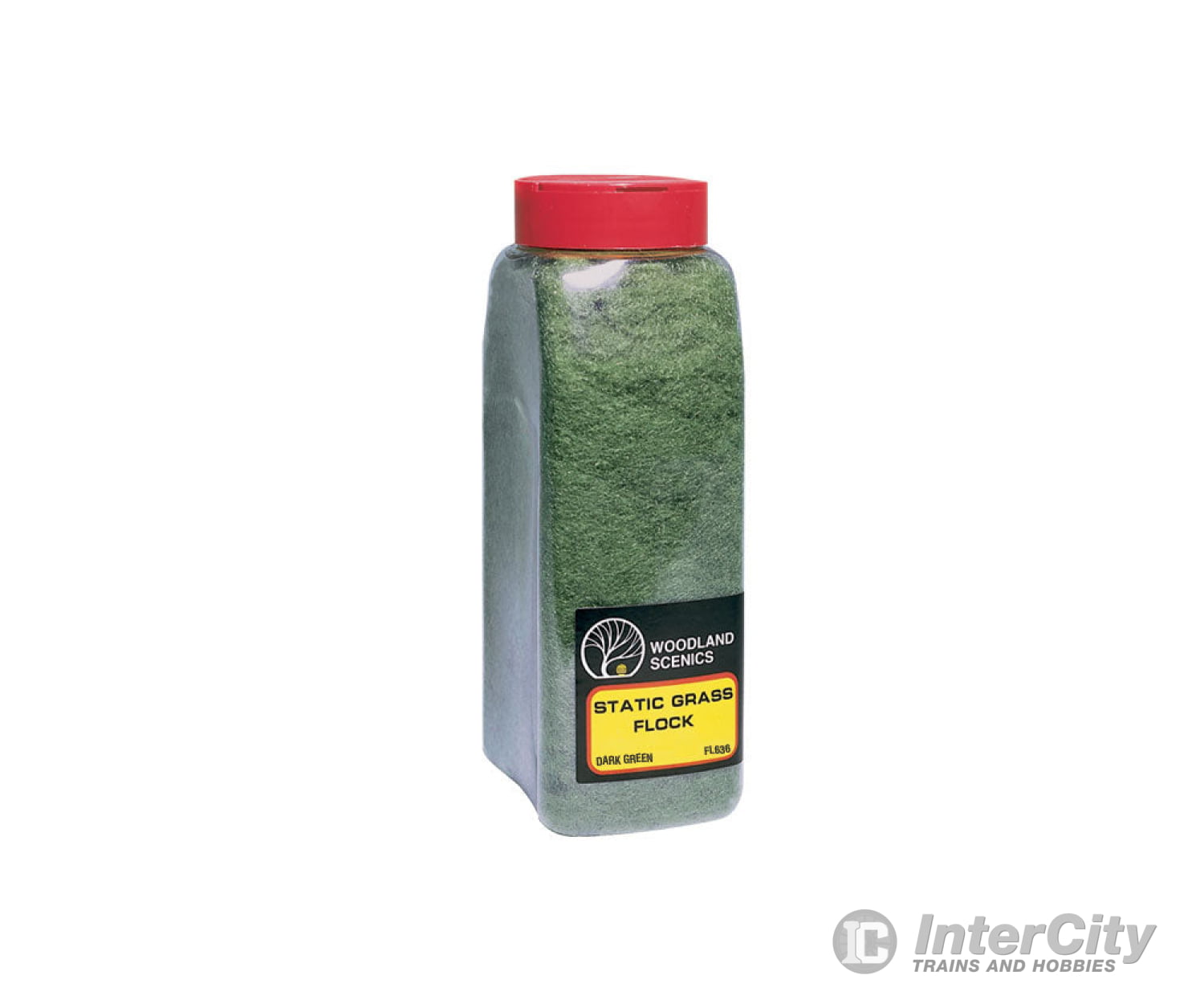 Woodland Scenics 636 Static Grass Flock Dark Green (32 Oz) & Applicators