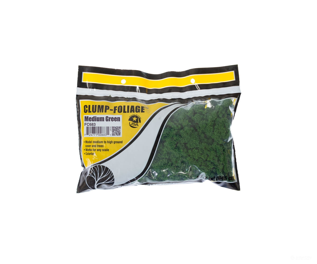 Woodland Scenics 683 Clump Foliage - Med. Green (55 Cu.in.) Trees & Vegetation