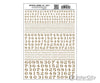 Woodland Scenics 709 Dry Transfer Numbers - Railroad Roman 1/16 3/32 1/8 3/16 1/4 & 5/16’ - -