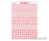 Woodland Scenics 710 Dry Transfer Numbers - Railroad Roman 1/16 3/32 1/8 3/16 1/4 & 5/16’ - - Red