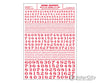 Woodland Scenics 710 Dry Transfer Numbers - Railroad Roman 1/16 3/32 1/8 3/16 1/4 & 5/16’ - - Red