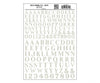 Woodland Scenics 714 Dry Transfer Alphabet & Numbers - Railroad Roman (3/8 1/2’) - - White Decals