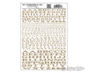 Woodland Scenics 717 Dry Transfer Alphabet & Numbers - Extended Railroad Roman - - Gold Decals