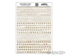 Woodland Scenics 722 Dry Transfer Alphabet & Numbers - Railroad Gothic - - Gold Decals