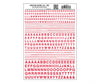 Woodland Scenics 723 Dry Transfer Alphabet & Numbers - Railroad Gothic - - Red Decals