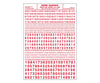 Woodland Scenics 729 Dry Transfer Numbers Only - Railroad Gothic -- Red Decals