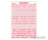 Woodland Scenics 729 Dry Transfer Numbers Only - Railroad Gothic -- Red Decals