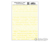 Woodland Scenics 730 Dry Transfer Numbers Only - Railroad Gothic -- Yellow Decals