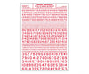 Woodland Scenics 748 Dry Transfer Numbers Only - 45 Degree Usa Gothic (Military Style) - - Red
