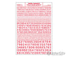 Woodland Scenics 748 Dry Transfer Numbers Only - 45 Degree Usa Gothic (Military Style) - - Red