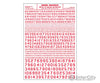 Woodland Scenics 748 Dry Transfer Numbers Only - 45 Degree Usa Gothic (Military Style) - - Red