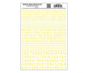 Woodland Scenics 749 Dry Transfer Numbers Only - 45 Degree Usa Gothic (Military Style) -- Yellow