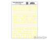 Woodland Scenics 749 Dry Transfer Numbers Only - 45 Degree Usa Gothic (Military Style) -- Yellow