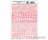 Woodland Scenics 753 Dry Transfer Alphabet & Numbers - Stencil/Block Roman -- Red Decals