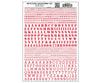 Woodland Scenics 753 Dry Transfer Alphabet & Numbers - Stencil/Block Roman -- Red Decals