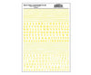 Woodland Scenics 754 Dry Transfer Alphabet & Numbers - Stencil/Block Roman -- Yellow Decals