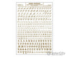 Woodland Scenics 757 Dry Transfer Alphabet & Numbers - Script/Old English - - Gold Decals