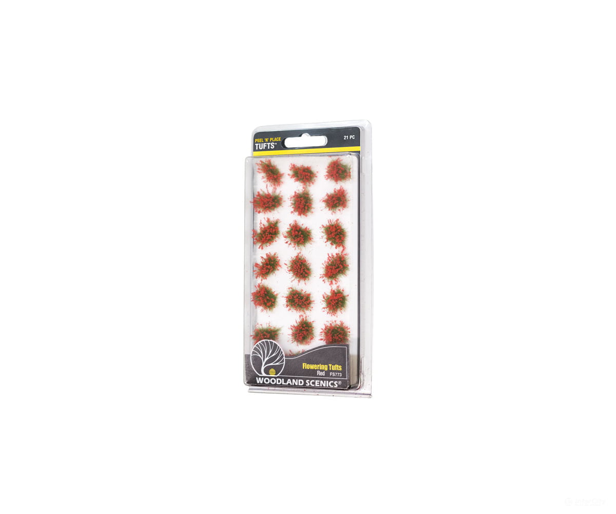 Woodland Scenics 773 Red Flowering Tufts Grass & Scenery Mats