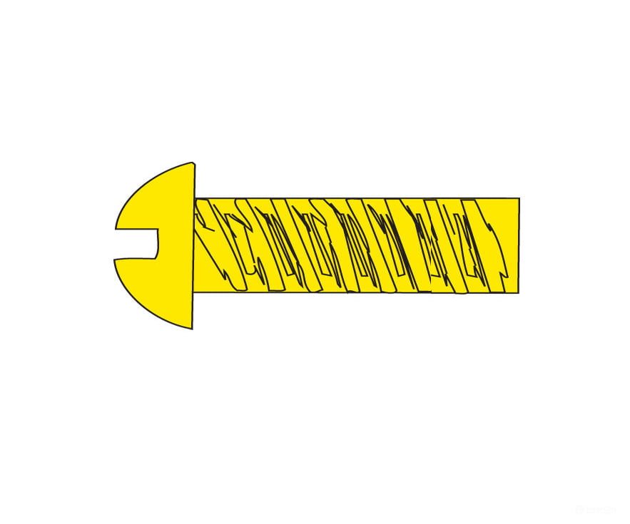 Woodland Scenics 811 Hob-Bits(R) 1-72 Roundhead Screws - Brass Pkg(5) -- 3/8’ Hardware & Fasteners