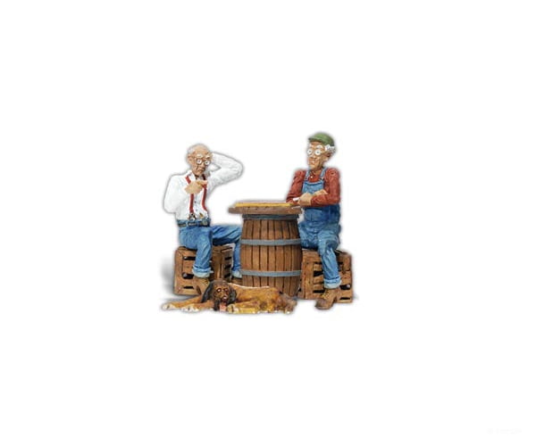 Woodland Scenics 2522 Scenic Accents(R) Figures - - Checker Players & Dog