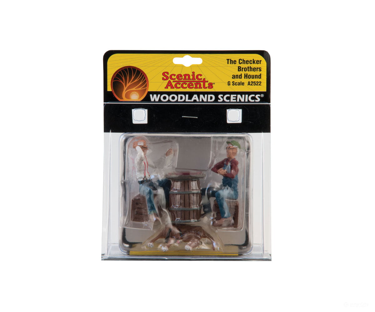 Woodland Scenics 2522 Scenic Accents(R) Figures - - Checker Players & Dog