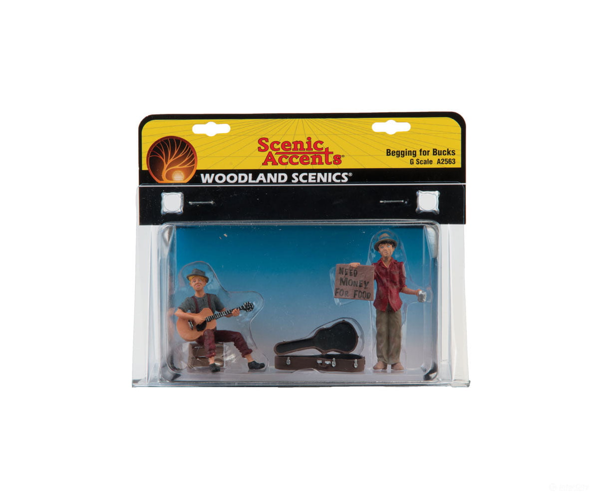 Woodland Scenics 2563 Scenic Accents(R) Figures - - Begging For Bucks Pkg(2)