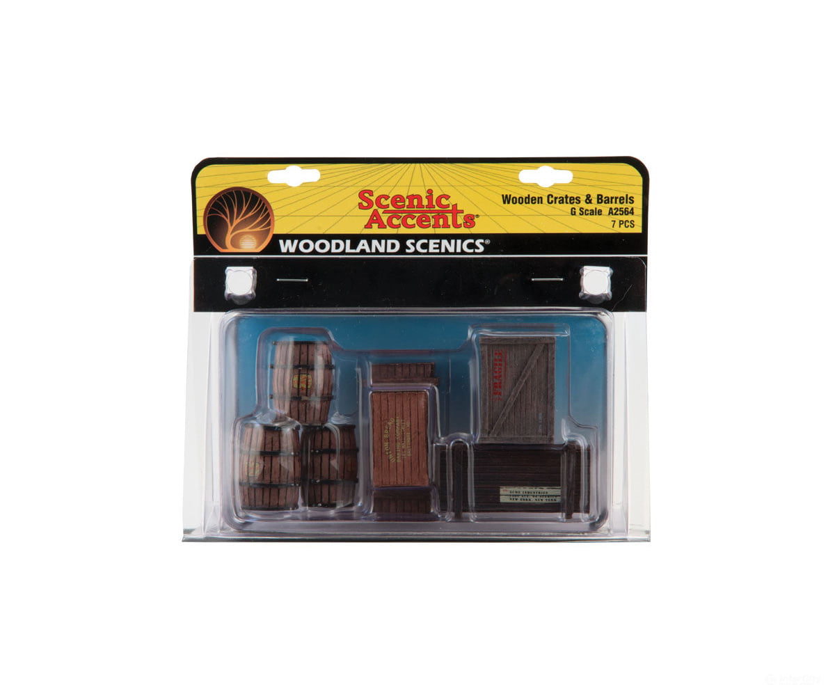 Woodland Scenics 2564 Scenic Accents(R) Figures -- Wooden Crates & Barrels Scenery Details