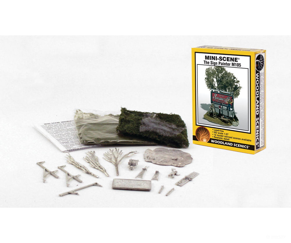 Woodland Scenics 105 Mini - Scene(Tm) Unpainted Metal Kit - - The Sign Painter (Roadside Billboard)