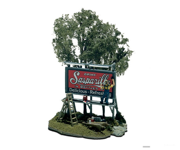 Woodland Scenics 105 Mini - Scene(Tm) Unpainted Metal Kit - - The Sign Painter (Roadside Billboard)