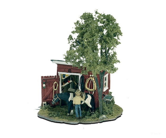 Woodland Scenics 106 Mini - Scene(Tm) Unpainted Metal Kit - - Tack Shed W/Horse Structures