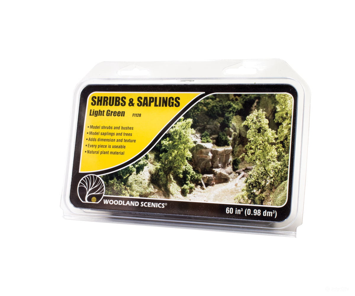 Woodland Scenics 1128 Shrubs & Saplings Light Green (60 Cu. In.) Trees Vegetation