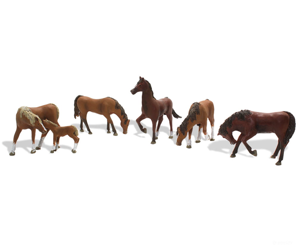Woodland Scenics 1842 Chestnut Horse Ho Figures