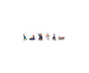 Woodland Scenics HO 1966 Children Sledding - Scenic Accents(R) - 5 Children Snowman Figures