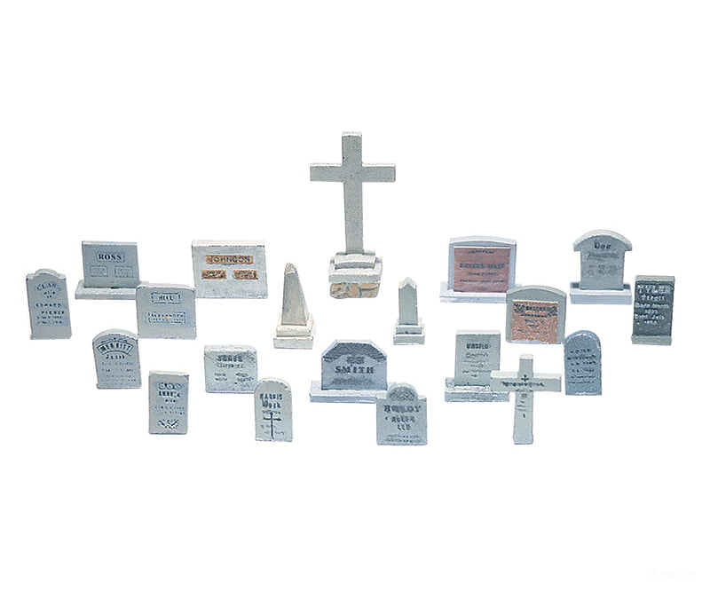 Woodland Scenics 201 Tombstones - Scenic Details(R) -- Metal Kit Unpainted Pkg(20) Other Scenery
