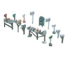 Woodland Scenics 206 Scenic Details(R) (Unpainted Metal Castings) Assorted Rural & City Mailboxes