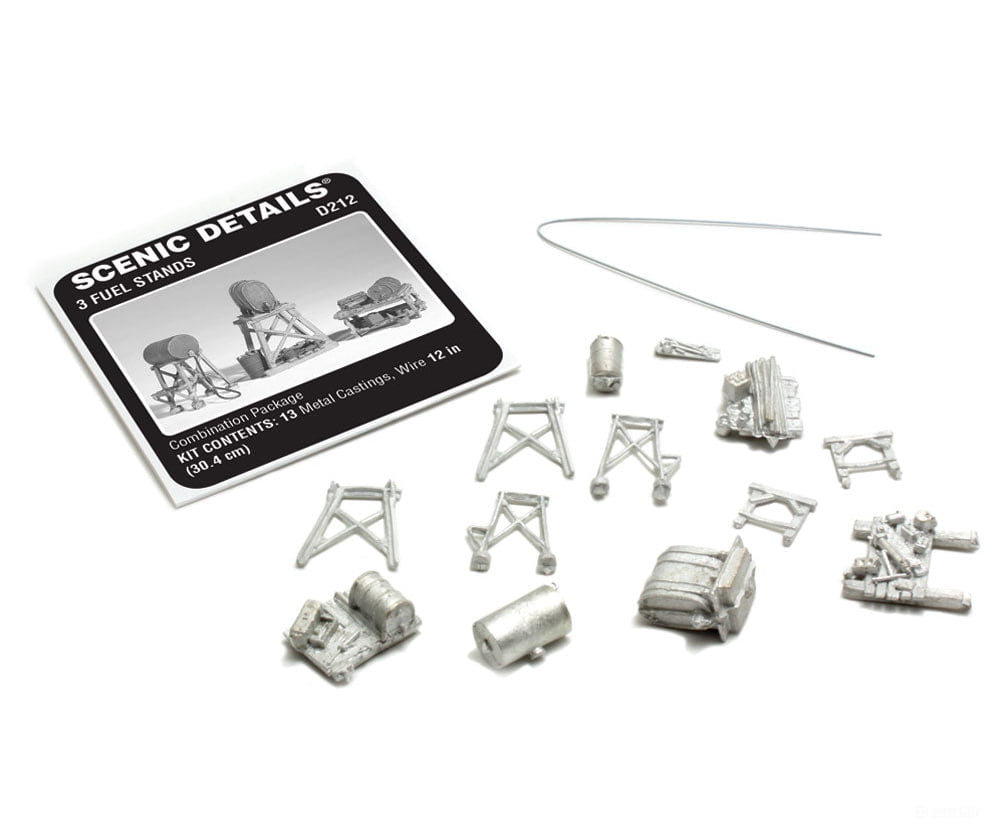 Woodland Scenics 212 Scenic Details(R) - - 3 Fuel Stands - Kit (Unpainted Metal) Other Scenery