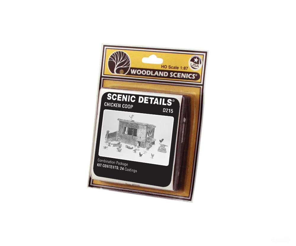 Woodland Scenics 215 Scenic Details(R) - - Chicken Coop - Kit 2 - 1/2 X 1’ 6.4 2.5Cm Structures
