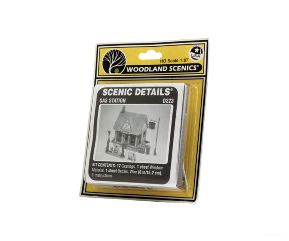 Woodland Scenics 223 Scenic Details(R) - - Gas Station - Kit (Unpainted Metal) 4 X 2 - 7/8’ 10.2