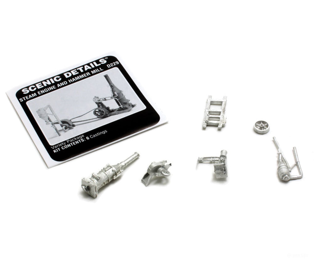 Woodland Scenics 229 Farm Machinery (Unpainted Metal Castings) - - Steam Engine & Hammer Mill Other