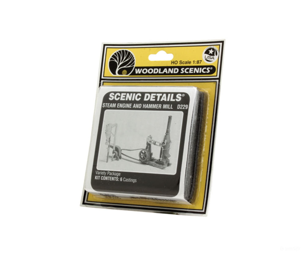 Woodland Scenics 229 Farm Machinery (Unpainted Metal Castings) - - Steam Engine & Hammer Mill Other