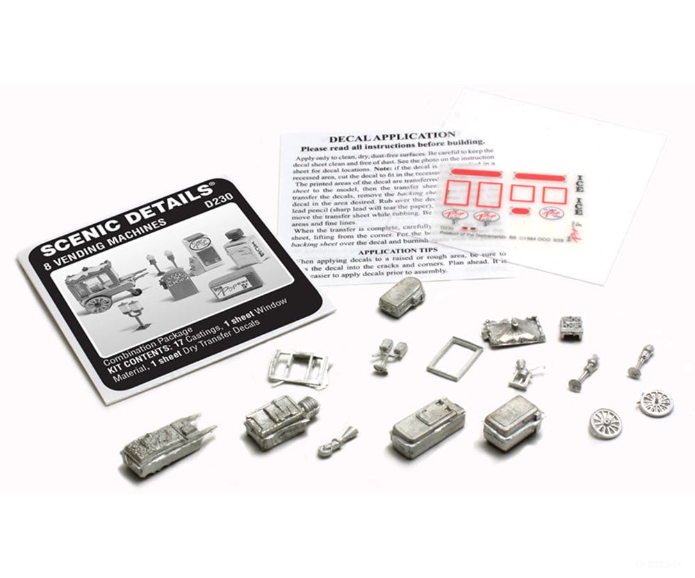 Woodland Scenics 230 Scenic Details(R) (Unpainted Metal Castings) Assorted Vending Machines (Ice