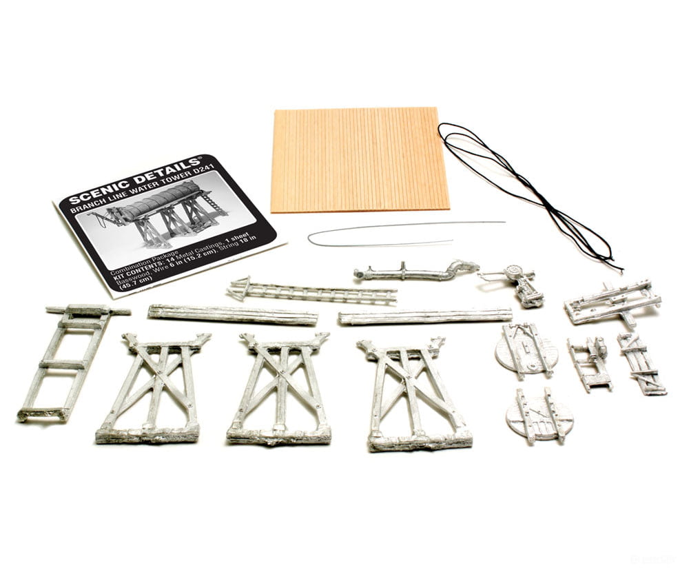 Woodland Scenics 241 Scenic Details(R) Branch Line Water Tower - Kit (Unpainted Metal) Structures
