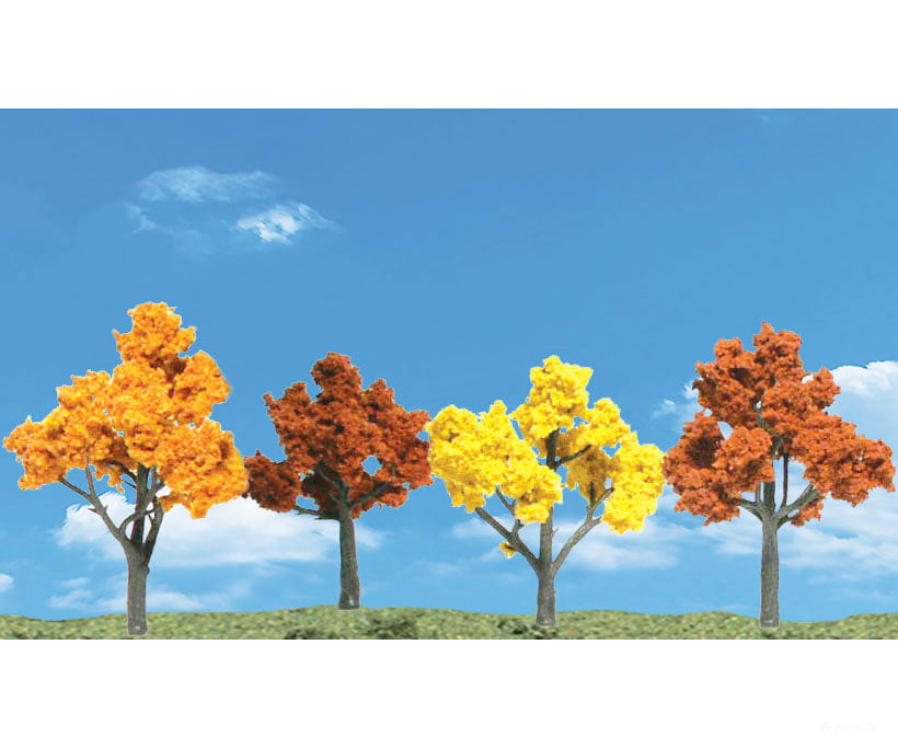 Woodland Scenics 4153 Autumn Trees (4/Pk) & Vegetation