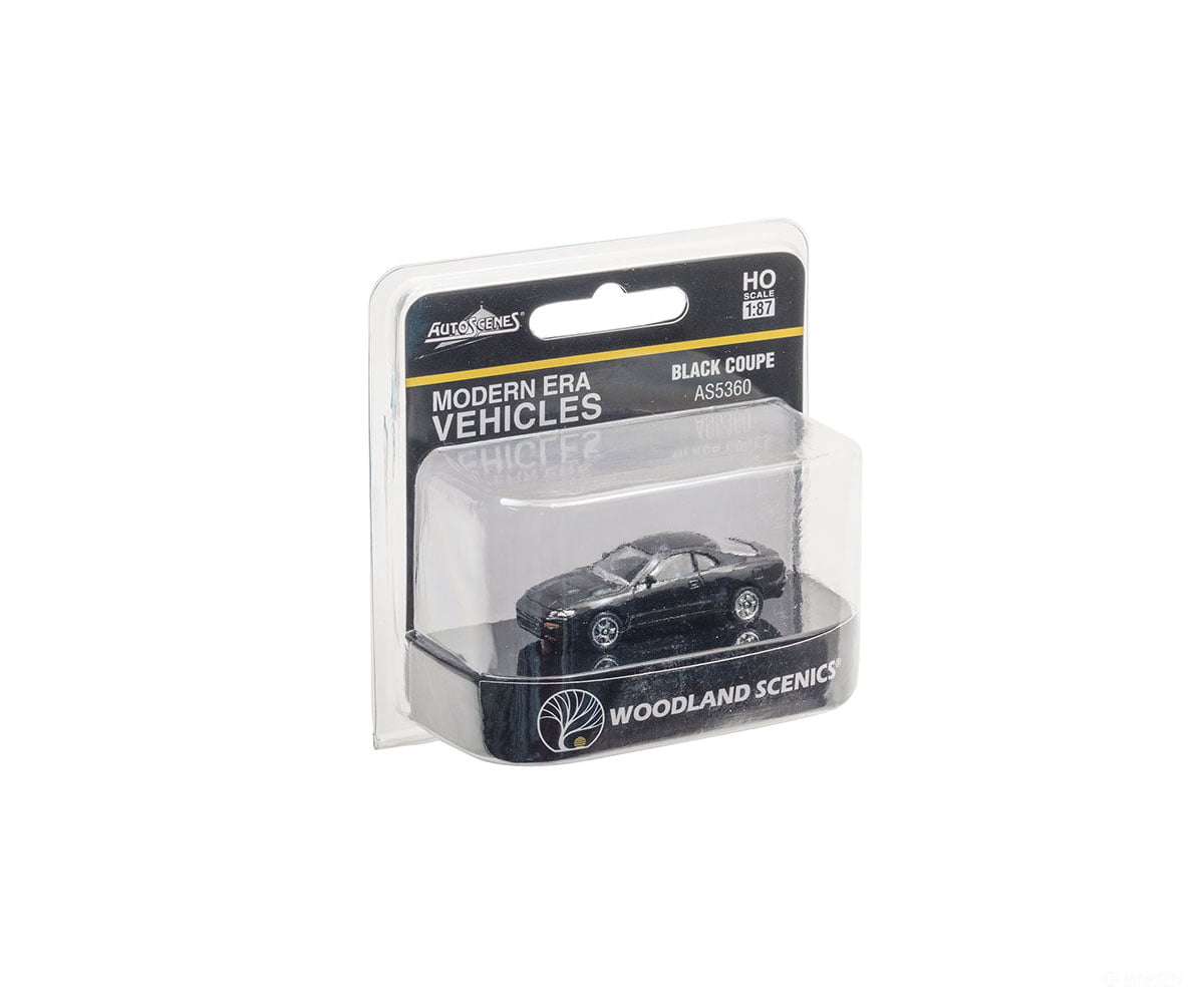 Woodland Scenics 5360 Coupe - Modern Era Vehicles Black Cars & Trucks