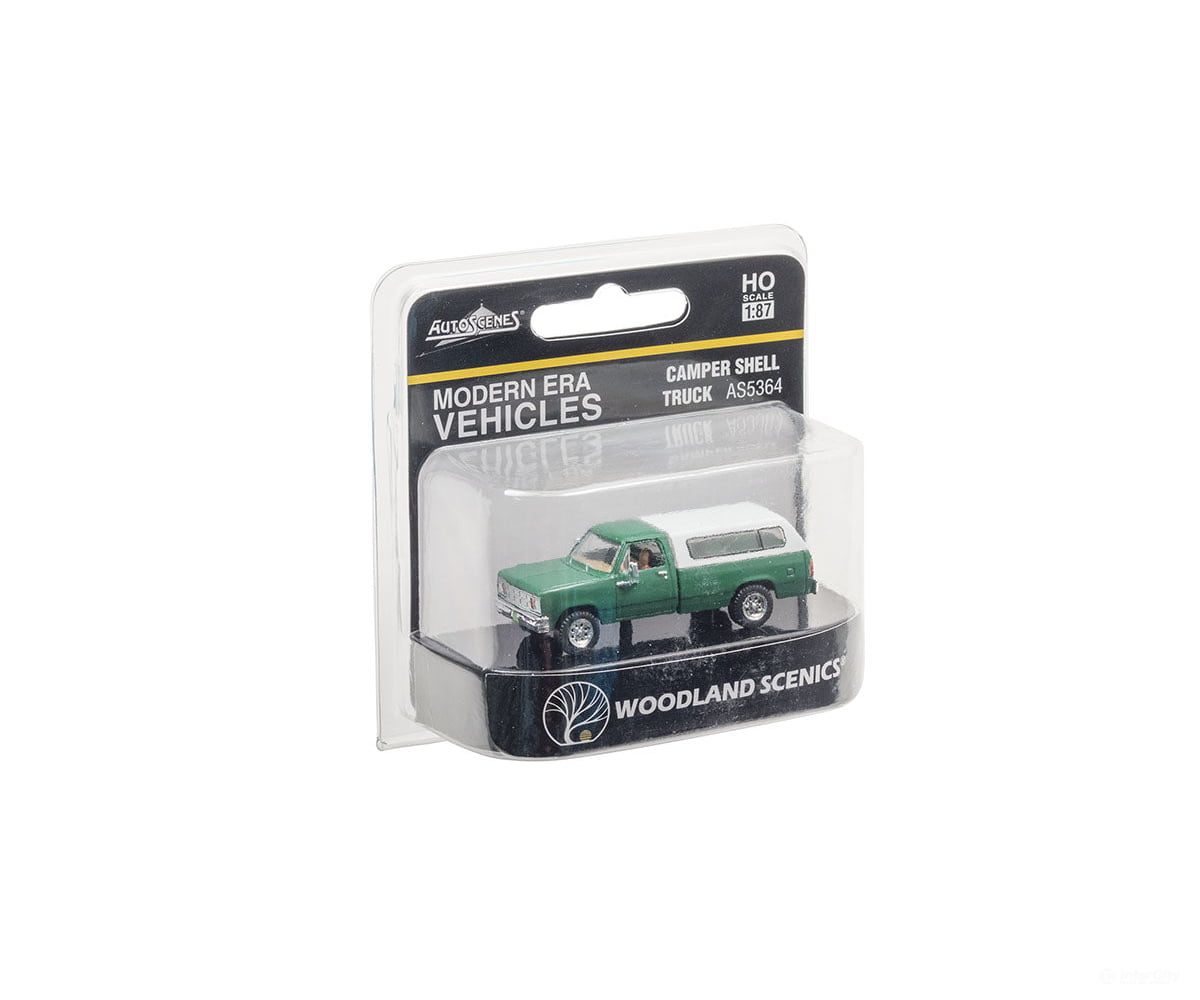 Woodland Scenics 5364 Camper Shell Truck - Modern Era Vehicles - - Green White Cars & Trucks