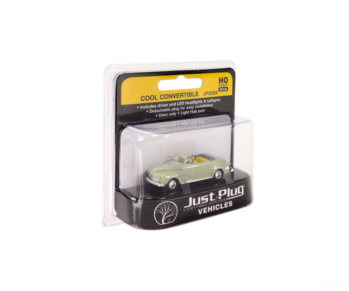 Woodland Scenics 5594 Cool Convertible - Just Plug(R) Lighted Vehicle Light Green Cars & Trucks