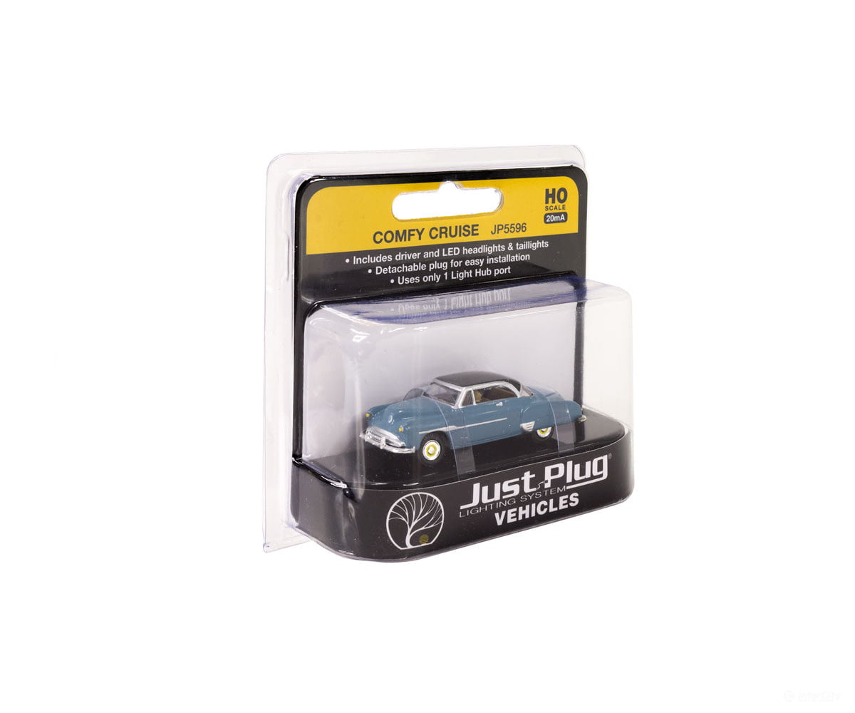 Woodland Scenics 5596 Comfy Cruise - Just Plug(R) Lighted Vehicle Blue Cars & Trucks
